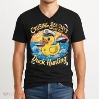Cruising Sea Days Are For Duck Hunting Cool Cruise Trip V-Neck T-Shirt thumb 2