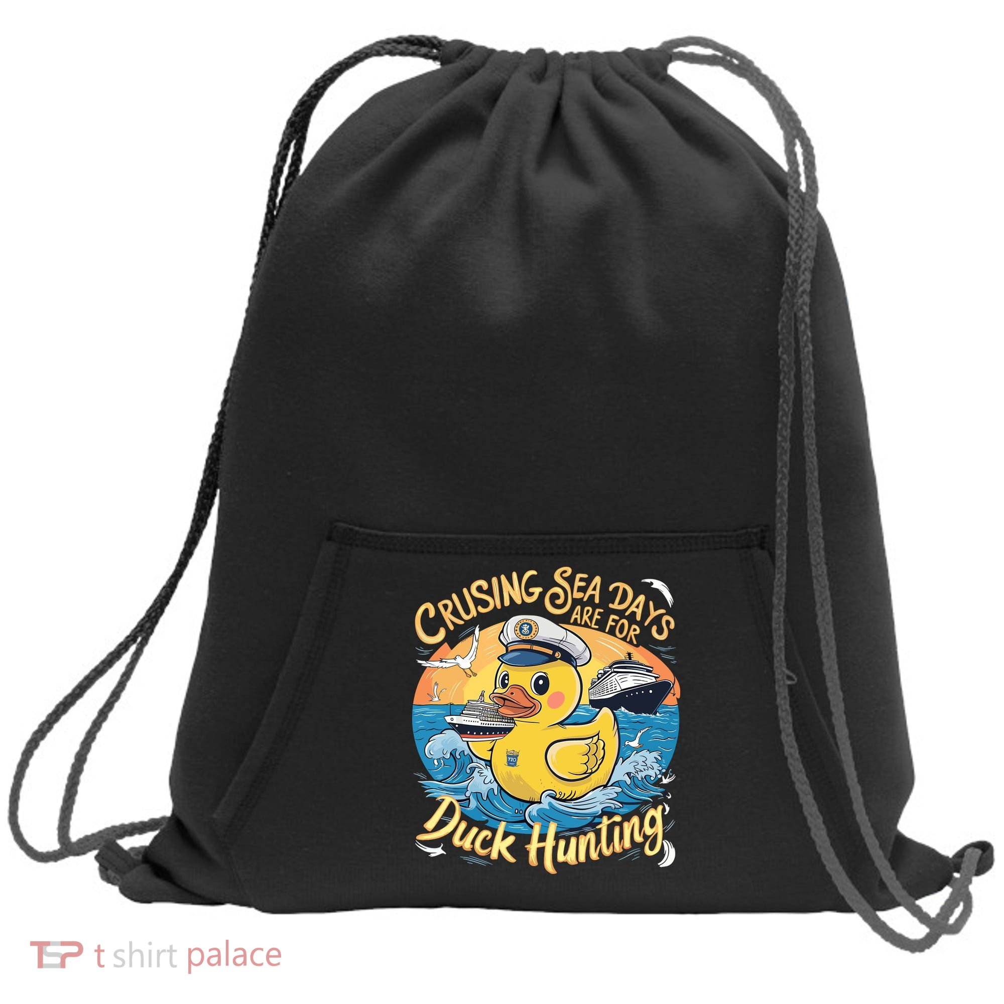 Cruising Sea Days Are For Duck Hunting Cool Cruise Trip Sweatshirt Cinch Pack Bag