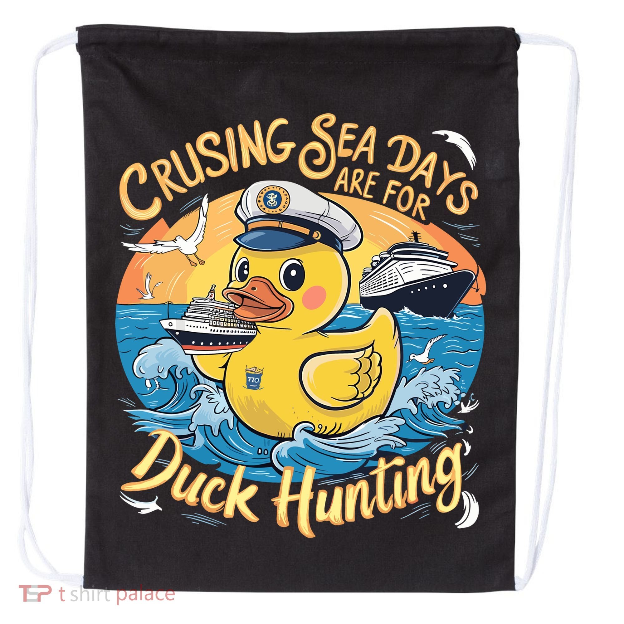 Cruising Sea Days Are For Duck Hunting Cool Cruise Trip Drawstring Bag
