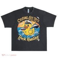 Cruising Sea Days Are For Duck Hunting Cool Cruise Trip Urban Oversized Heavyweight T-Shirt thumb 0