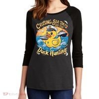 Cruising Sea Days Are For Duck Hunting Cool Cruise Trip Women's Tri-Blend 3/4-Sleeve Raglan Shirt thumb 2