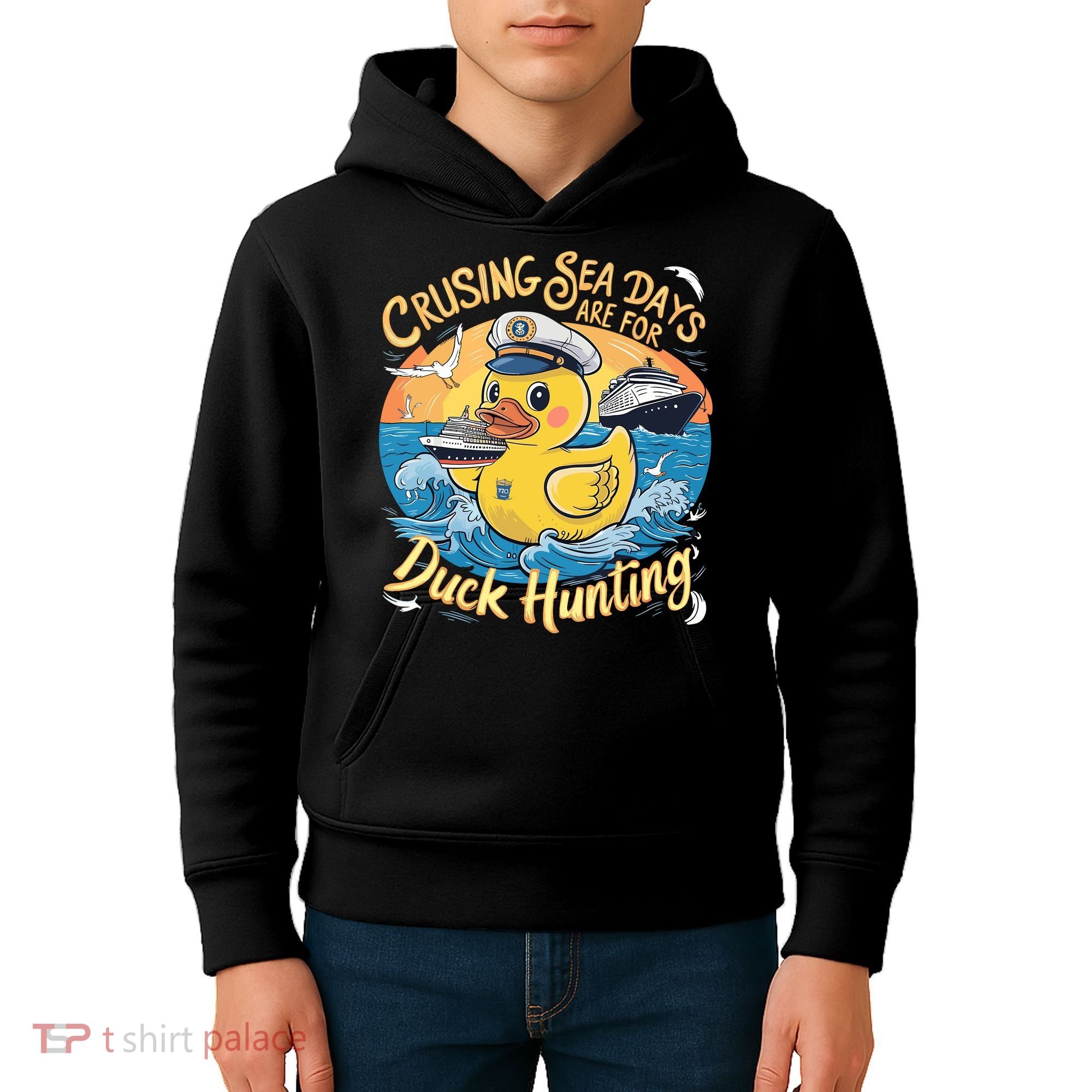 Cruising Sea Days Are For Duck Hunting Cool Cruise Trip Kids Hoodie