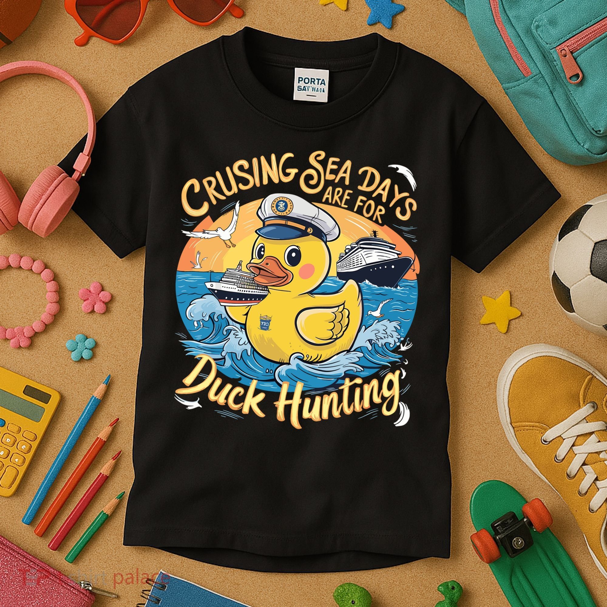 Cruising Sea Days Are For Duck Hunting Cool Cruise Trip Kids T-Shirt