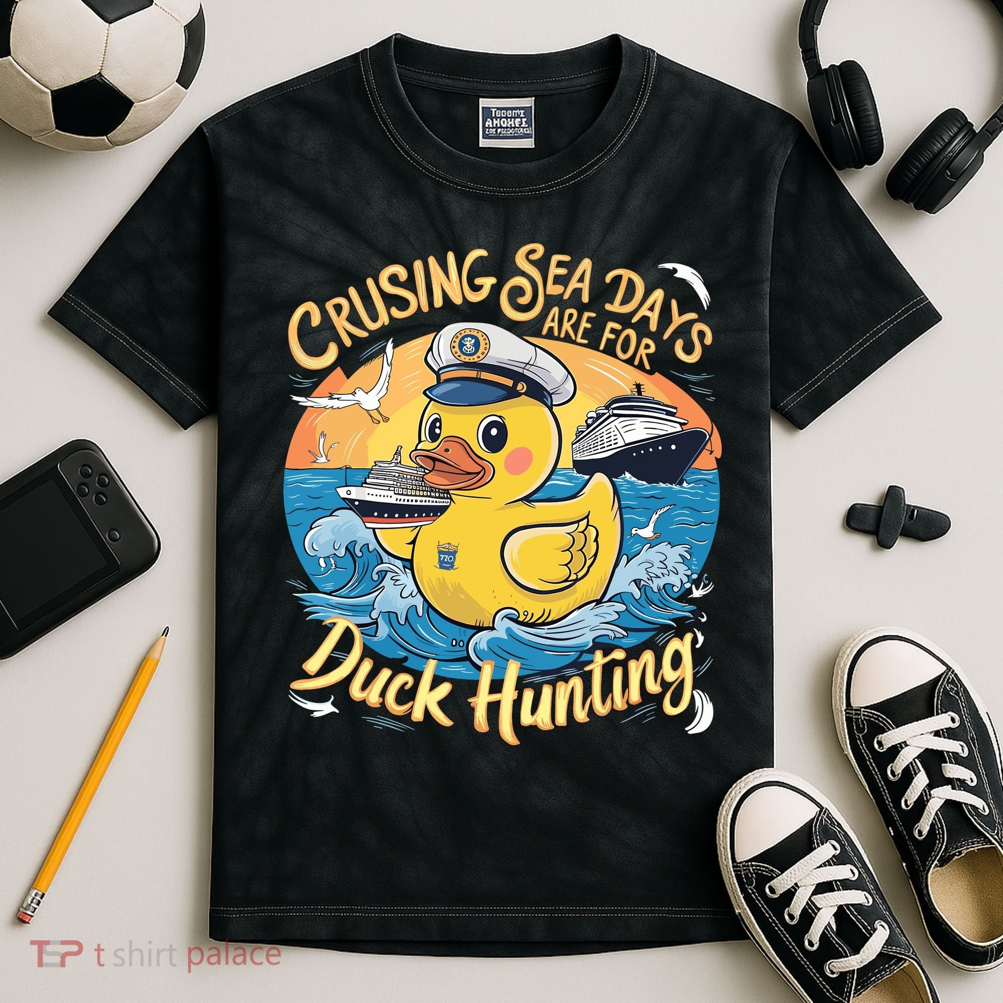 Cruising Sea Days Are For Duck Hunting Cool Cruise Trip Kids Tie-Dye T-Shirt