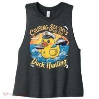 Cruising Sea Days Are For Duck Hunting Cool Cruise Trip Women's Racerback Cropped Tank thumb 0