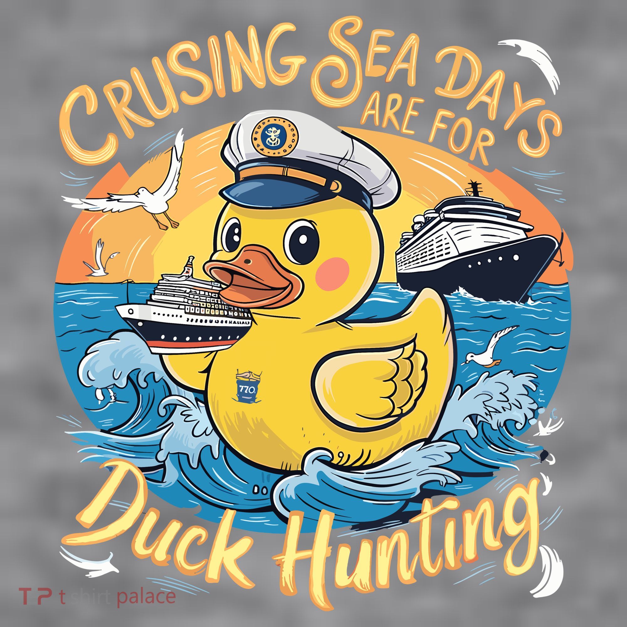Cruising Sea Days Are For Duck Hunting Cool Cruise Trip Women's Racerback Cropped Tank