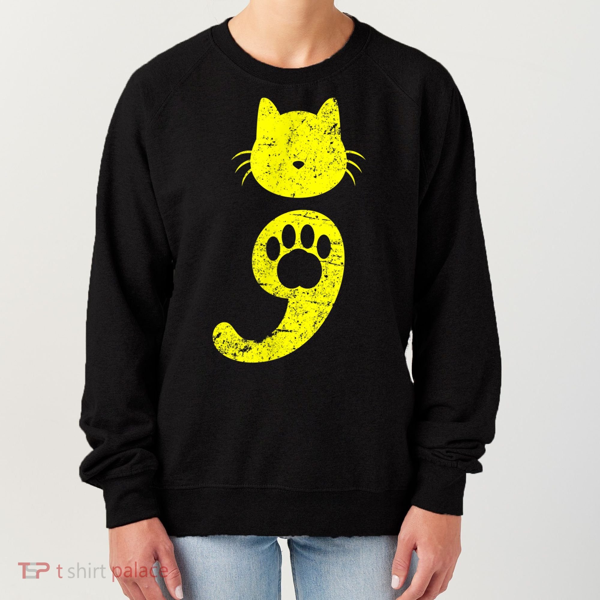 Cat Semicolon Depression Awareness Cat Lover Gift Women's Sweatshirt