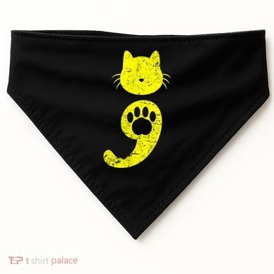 Cat Semicolon Depression Awareness Cat Lover Gift USA-Made Doggie Bandana