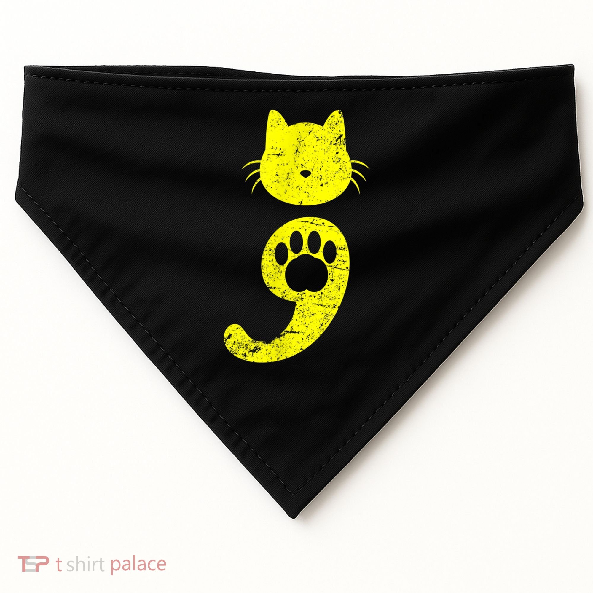 Cat Semicolon Depression Awareness Cat Lover Gift USA-Made Doggie Bandana
