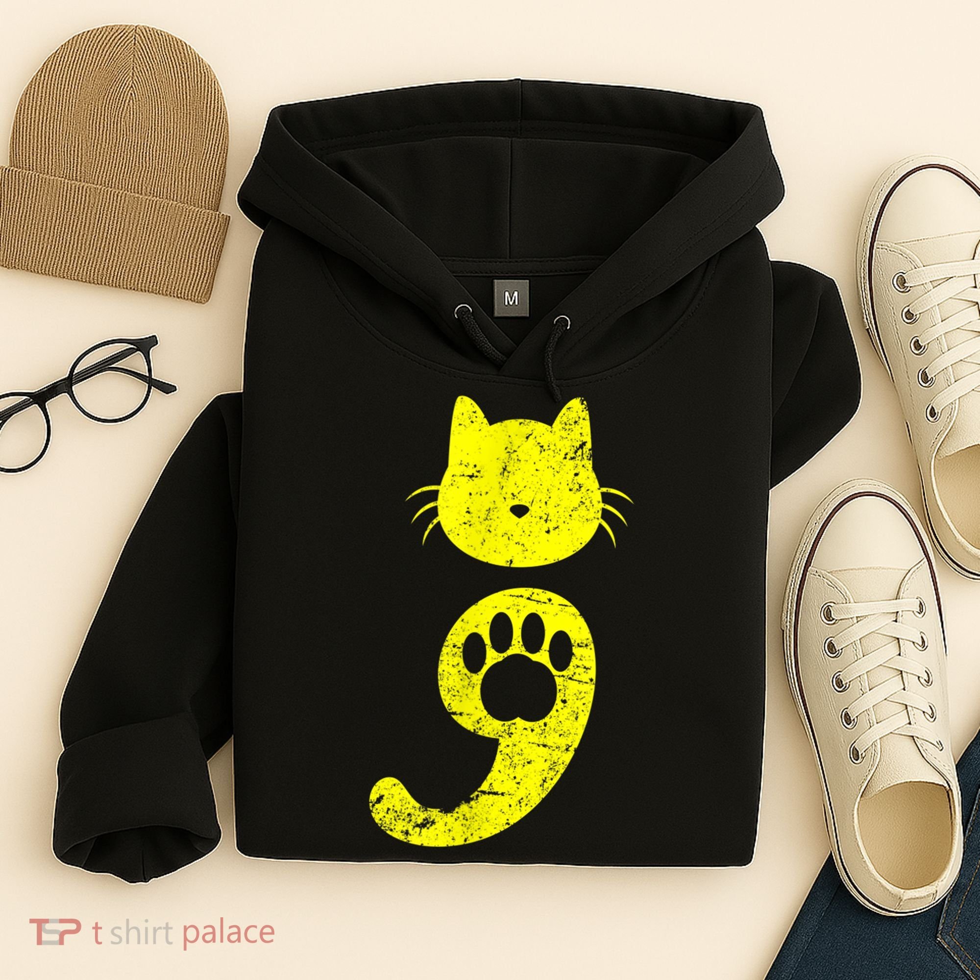 Cat Semicolon Depression Awareness Cat Lover Gift Hoodie
