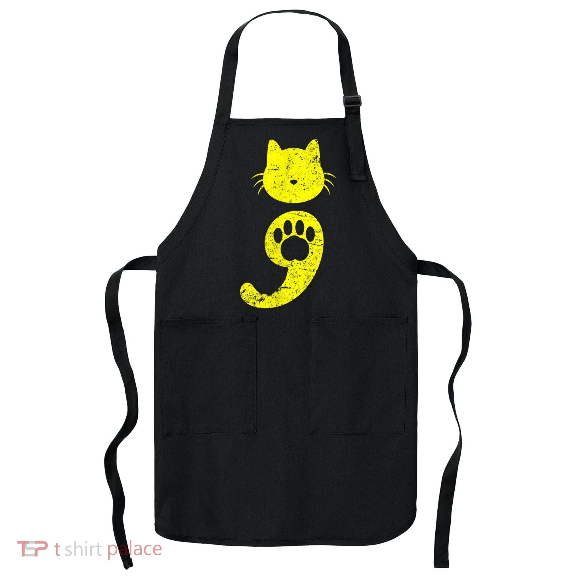 Cat Semicolon Depression Awareness Cat Lover Gift Apron