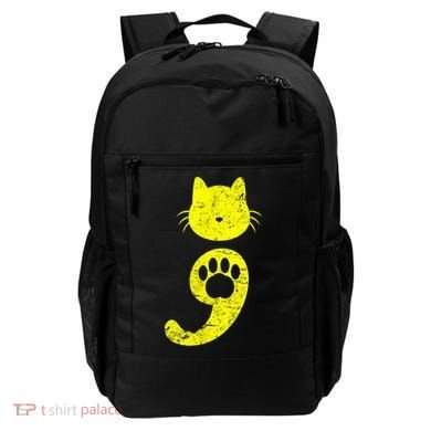 Cat Semicolon Depression Awareness Cat Lover Gift Backpack