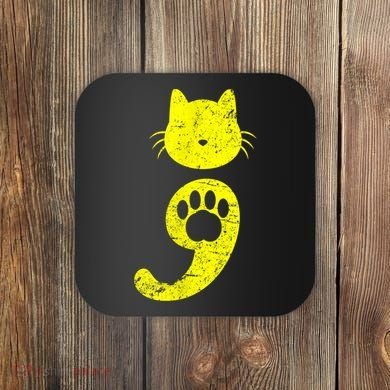 Cat Semicolon Depression Awareness Cat Lover Gift Coaster