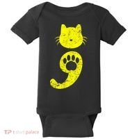 Cat Semicolon Depression Awareness Cat Lover Gift Baby Bodysuit thumb 0