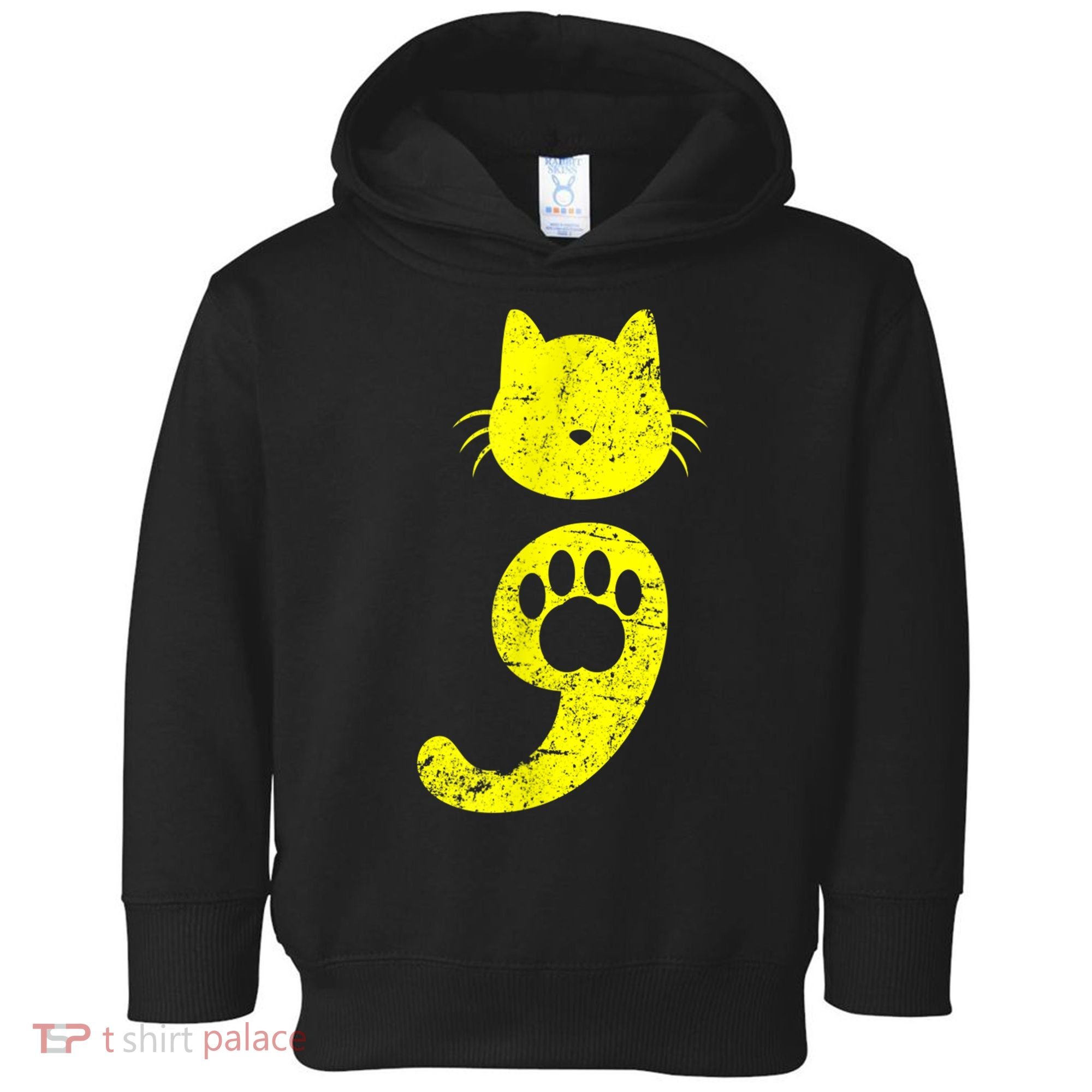 Cat Semicolon Depression Awareness Cat Lover Gift Toddler Hoodie
