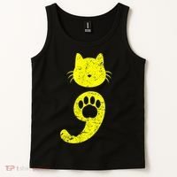 Cat Semicolon Depression Awareness Cat Lover Gift Tank Top thumb 2