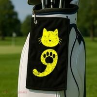 Cat Semicolon Depression Awareness Cat Lover Gift Golf Towel thumb 2