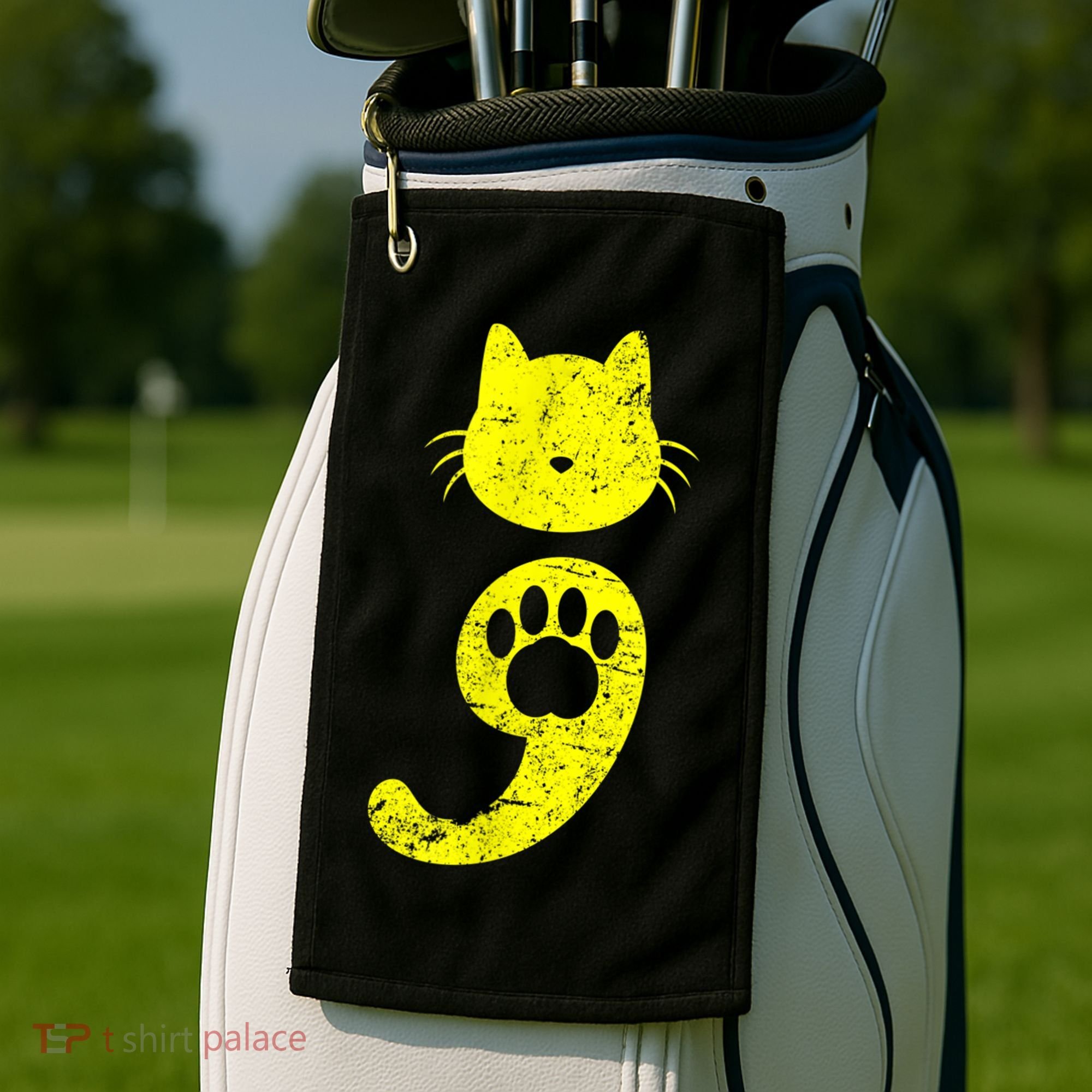 Cat Semicolon Depression Awareness Cat Lover Gift Golf Towel