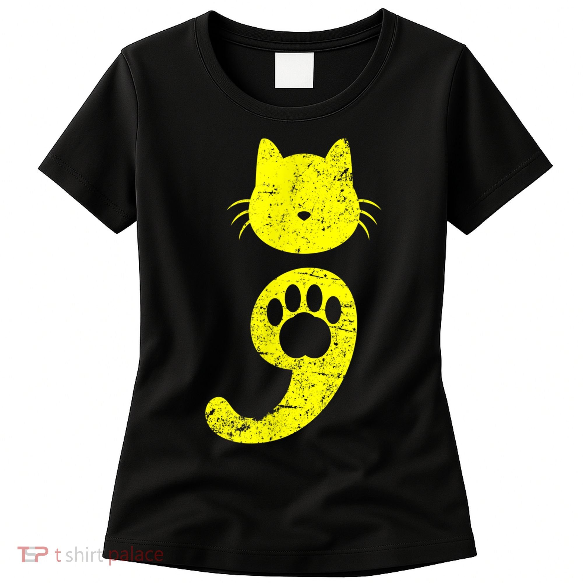Cat Semicolon Depression Awareness Cat Lover Gift Women's T-Shirt