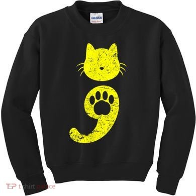 Cat Semicolon Depression Awareness Cat Lover Gift Kids Sweatshirt