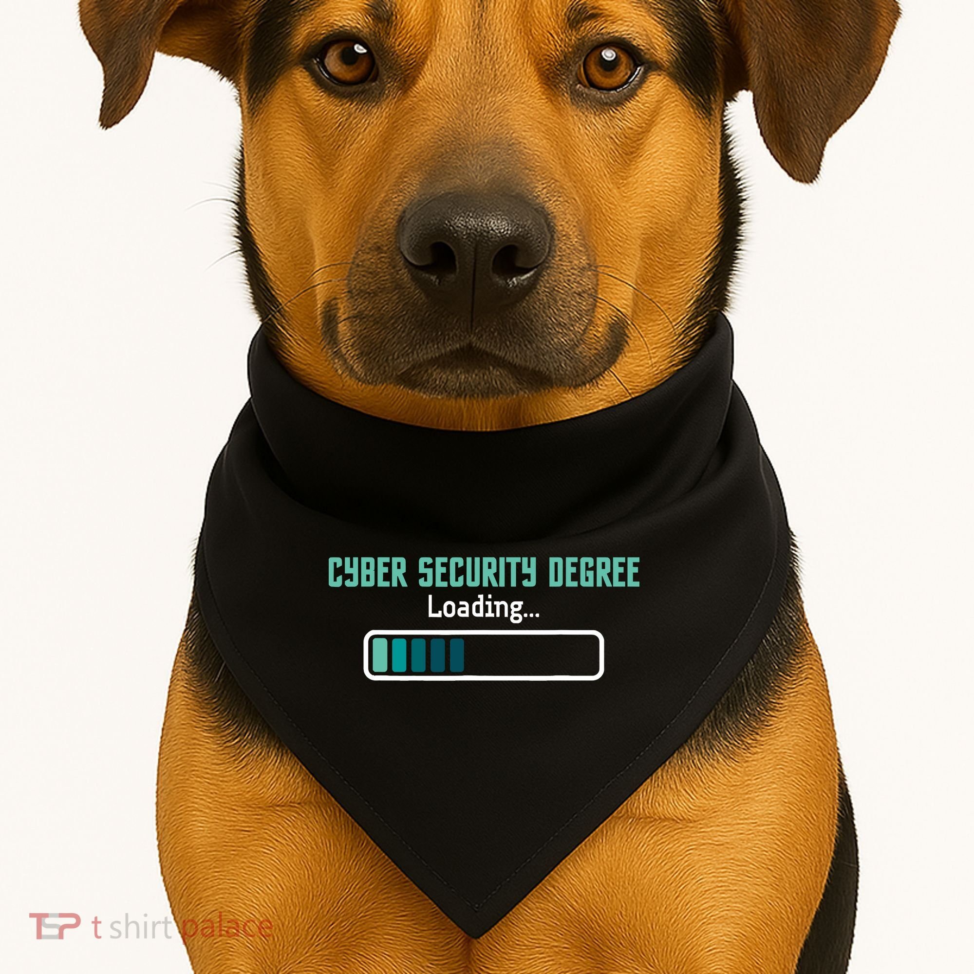 Cyber Security Degree Loading Computer Programmer Hacker USA-Made Doggie Bandana