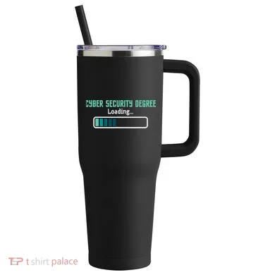 Cyber Security Degree Loading Computer Programmer Hacker 40oz Vacuum Insulated Stainless Steel Travel Tumbler