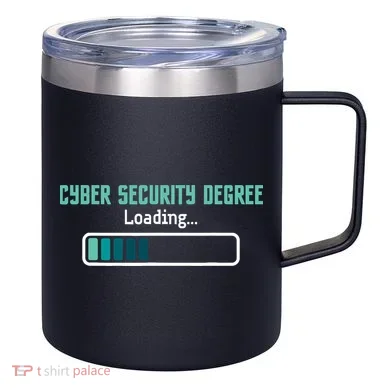Cyber Security Degree Loading Computer Programmer Hacker 12oz Stainless Steel Coffee Mug