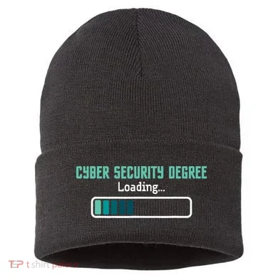 Cyber Security Degree Loading Computer Programmer Hacker Sustainable Knit Beanie