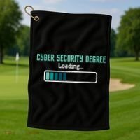 Cyber Security Degree Loading Computer Programmer Hacker Golf Towel thumb 1