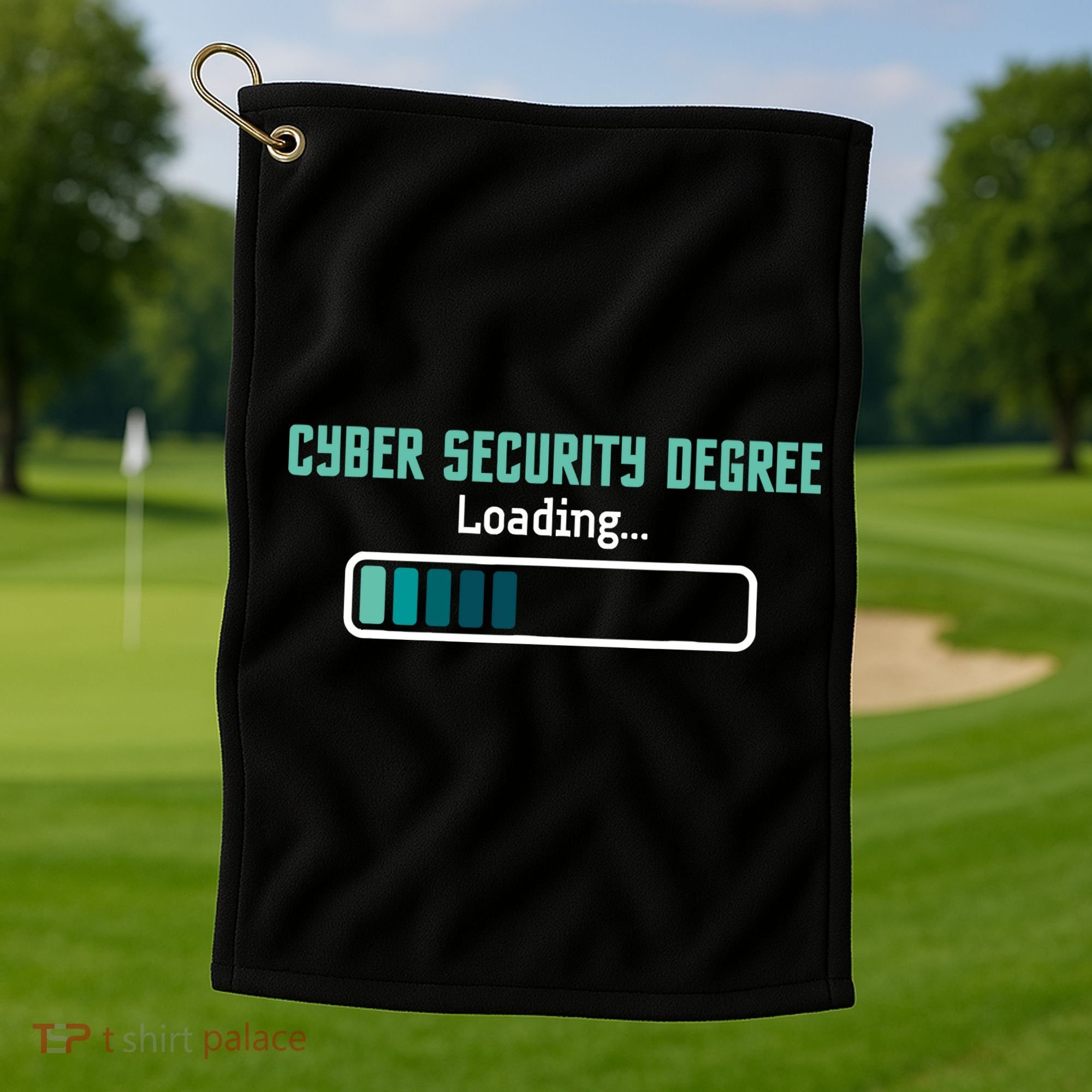 Cyber Security Degree Loading Computer Programmer Hacker Golf Towel