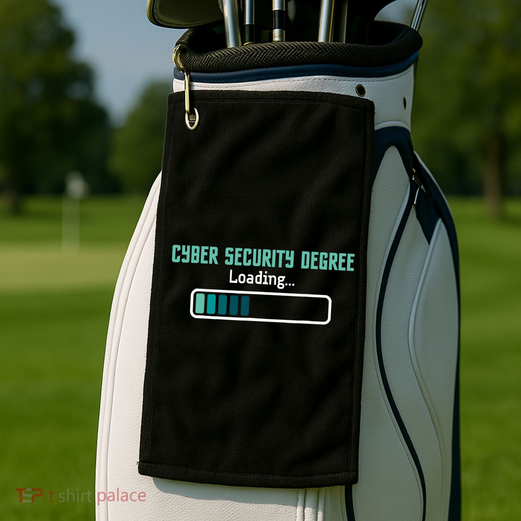 Cyber Security Degree Loading Computer Programmer Hacker Golf Towel