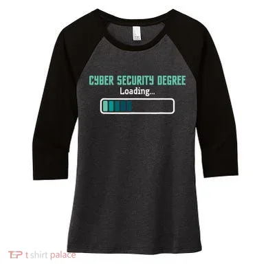 Cyber Security Degree Loading Computer Programmer Hacker Women's Tri-Blend 3/4-Sleeve Raglan Shirt
