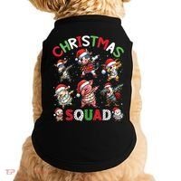 Christmas Squad Dabbing Farm Animals Family Matching Xmas Doggie Tank thumb 0