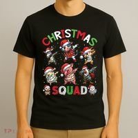 Christmas Squad Dabbing Farm Animals Family Matching Xmas T-Shirt thumb 3
