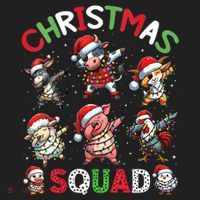 Christmas Squad Dabbing Farm Animals Family Matching Xmas Beanie thumb 2