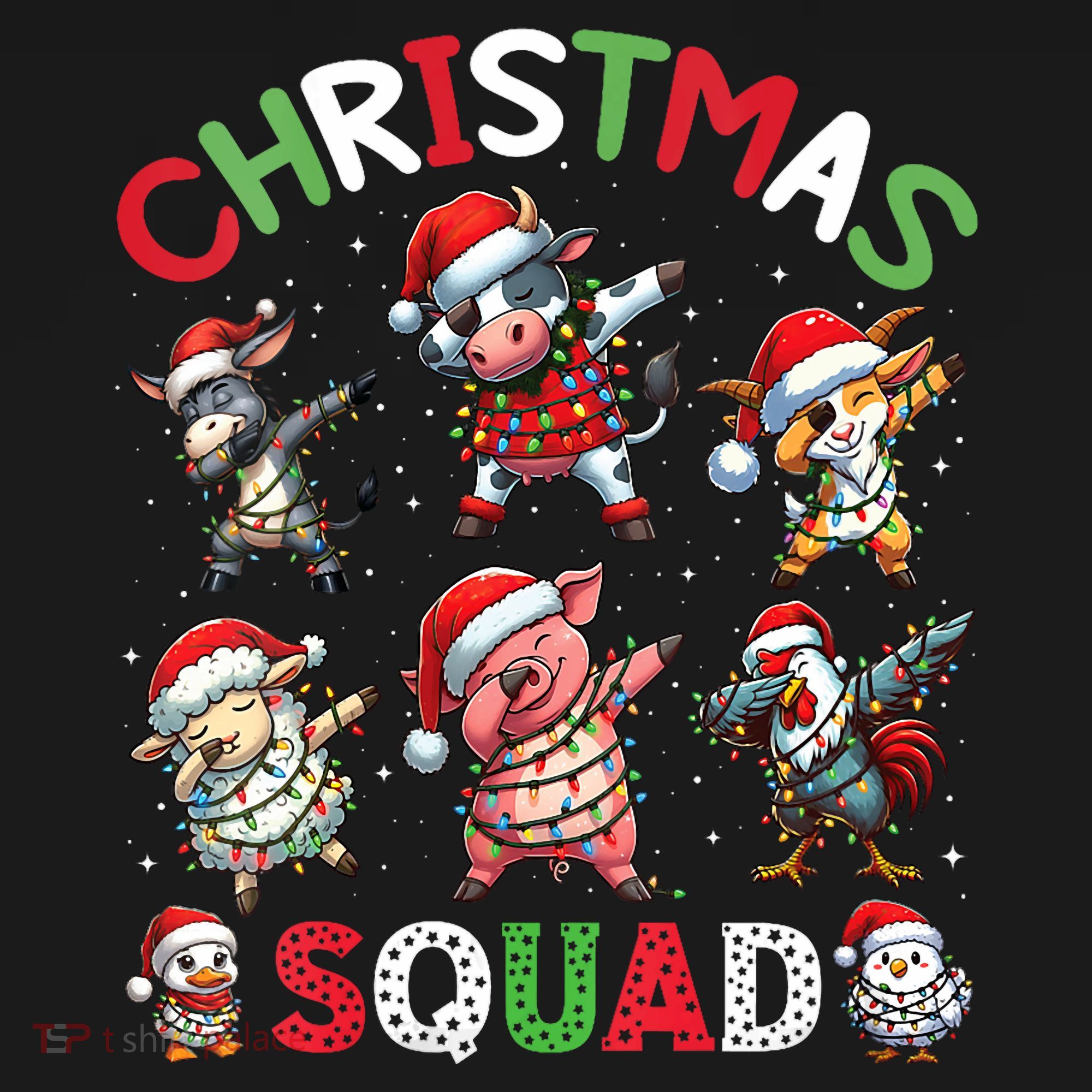Christmas Squad Dabbing Farm Animals Family Matching Xmas Toddler Hoodie