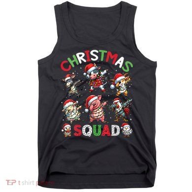 Christmas Squad Dabbing Farm Animals Family Matching Xmas Tank Top