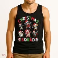Christmas Squad Dabbing Farm Animals Family Matching Xmas Tank Top thumb 3