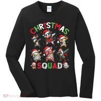 Christmas Squad Dabbing Farm Animals Family Matching Xmas Women's Long Sleeve Shirt thumb 0