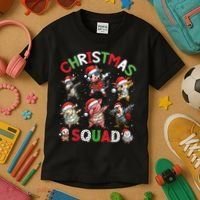 Christmas Squad Dabbing Farm Animals Family Matching Xmas Kids T-Shirt thumb 3