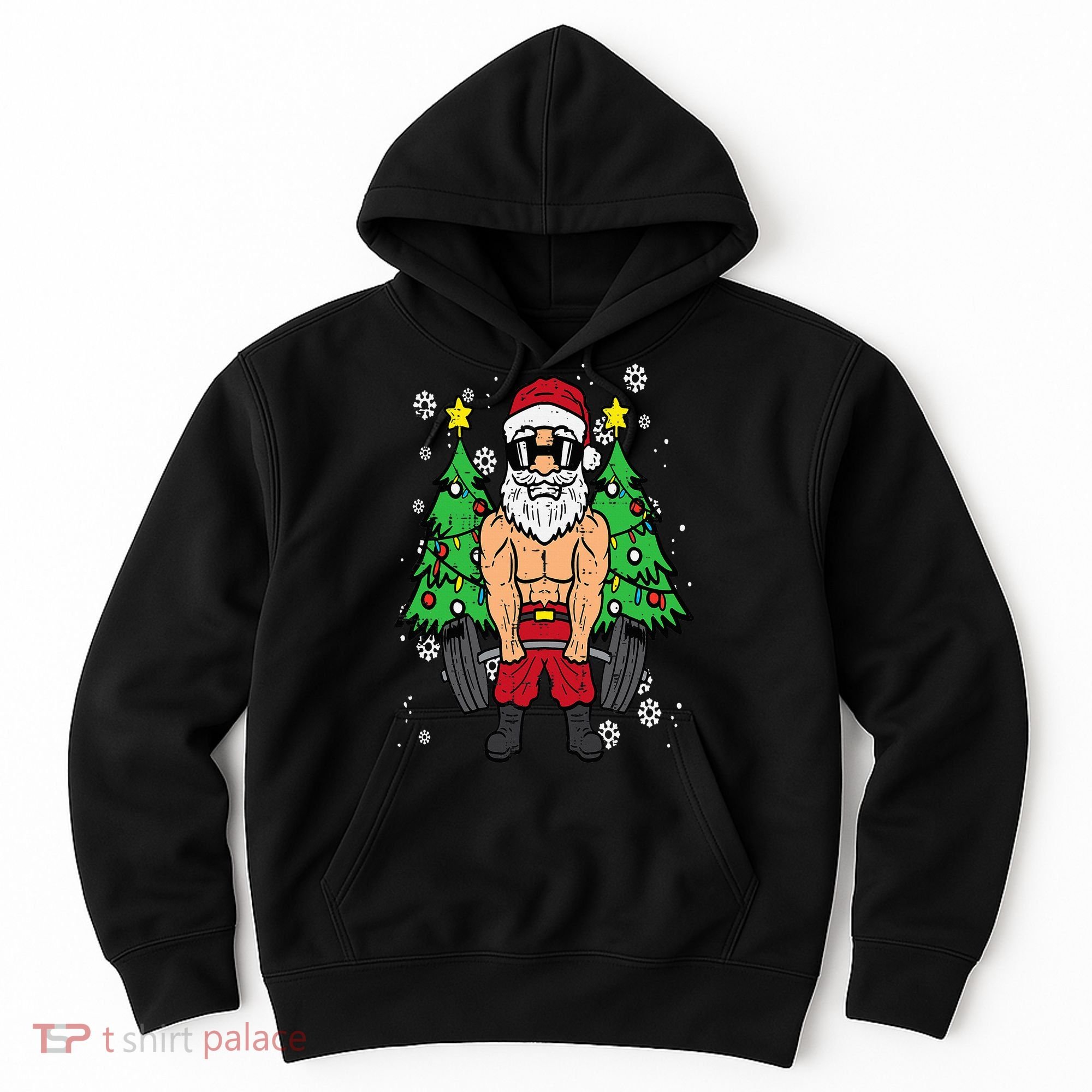 Christmas Santa Deadlift Xmas Weightlift Gym Hoodie