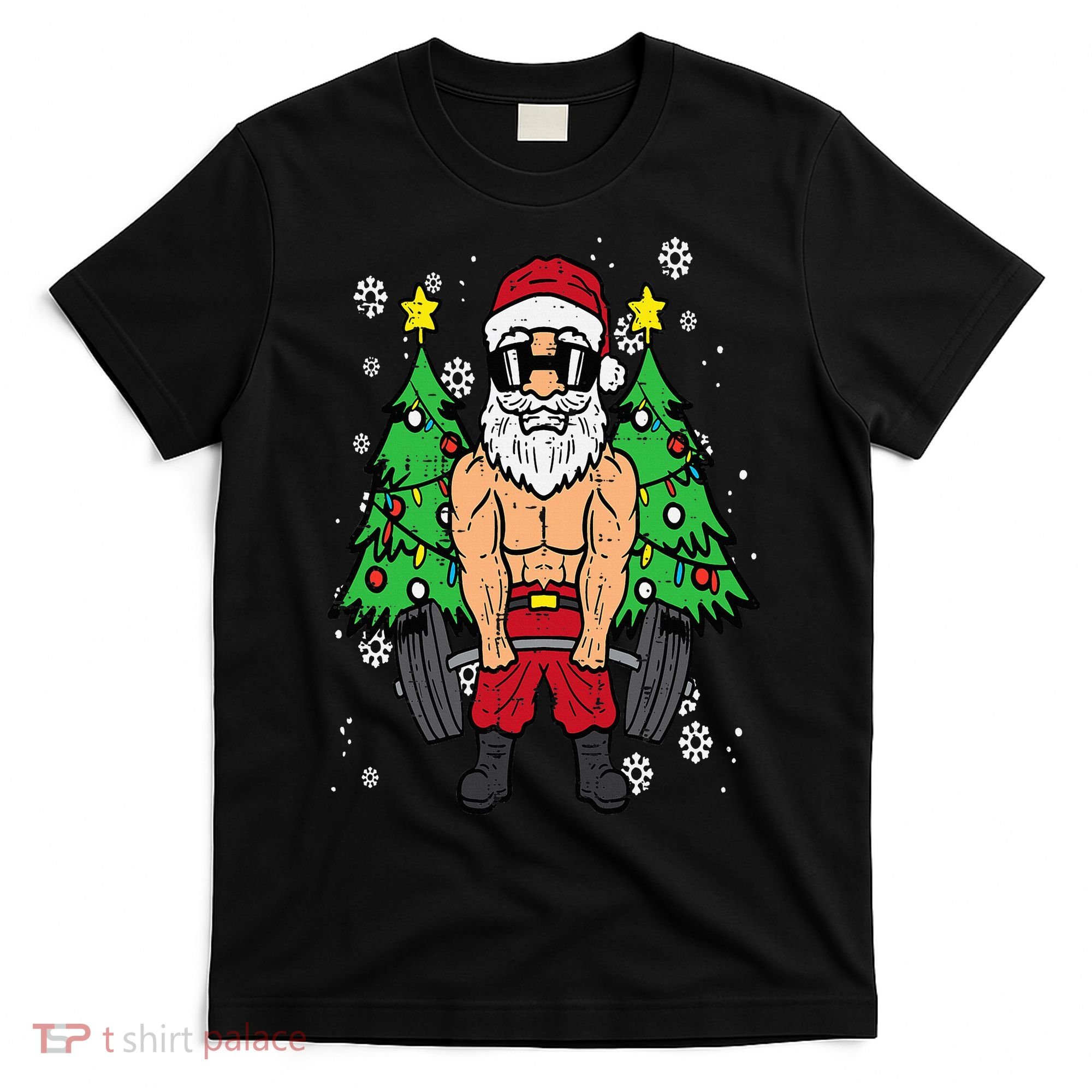 Christmas Santa Deadlift Xmas Weightlift Gym T-Shirt