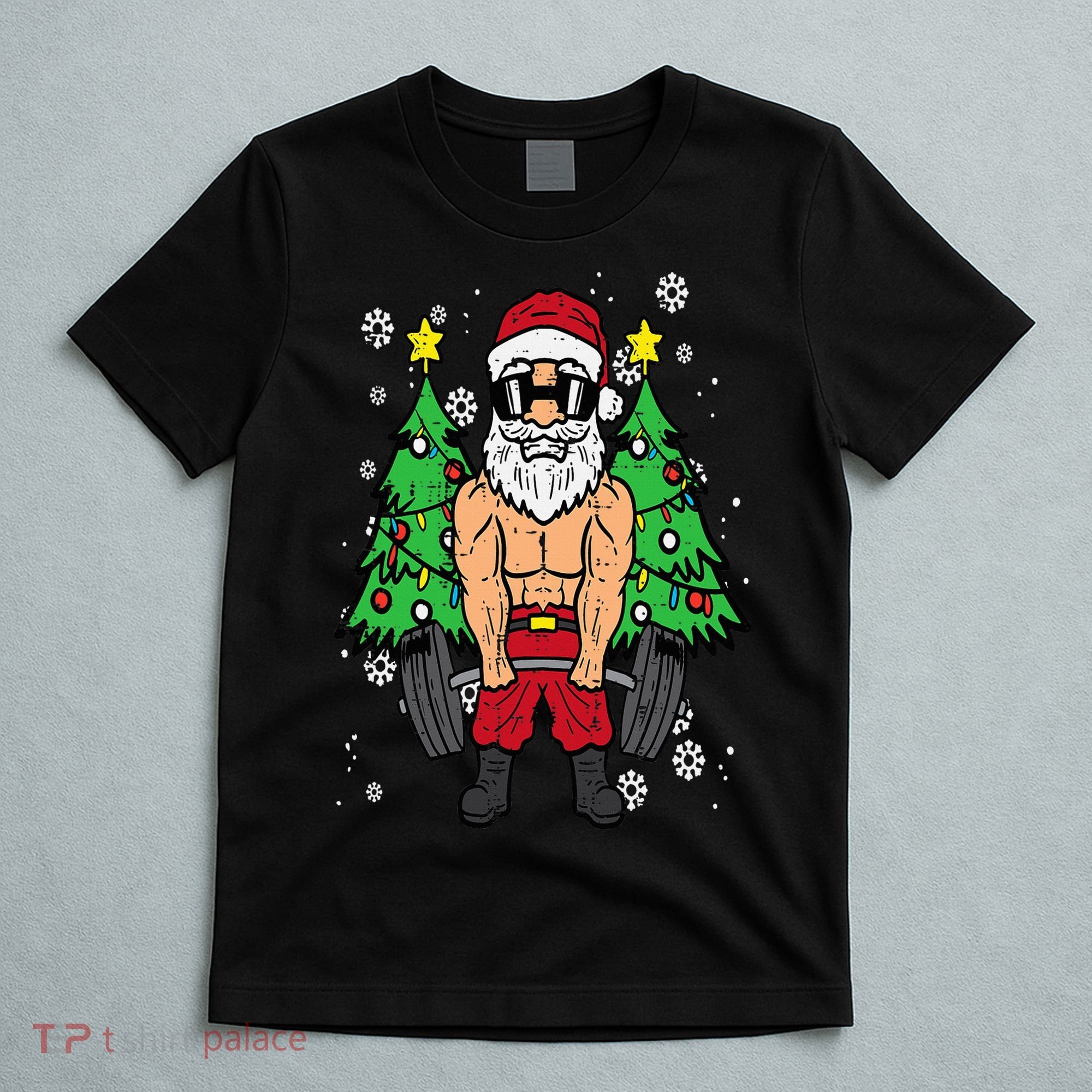 Christmas Santa Deadlift Xmas Weightlift Gym T-Shirt