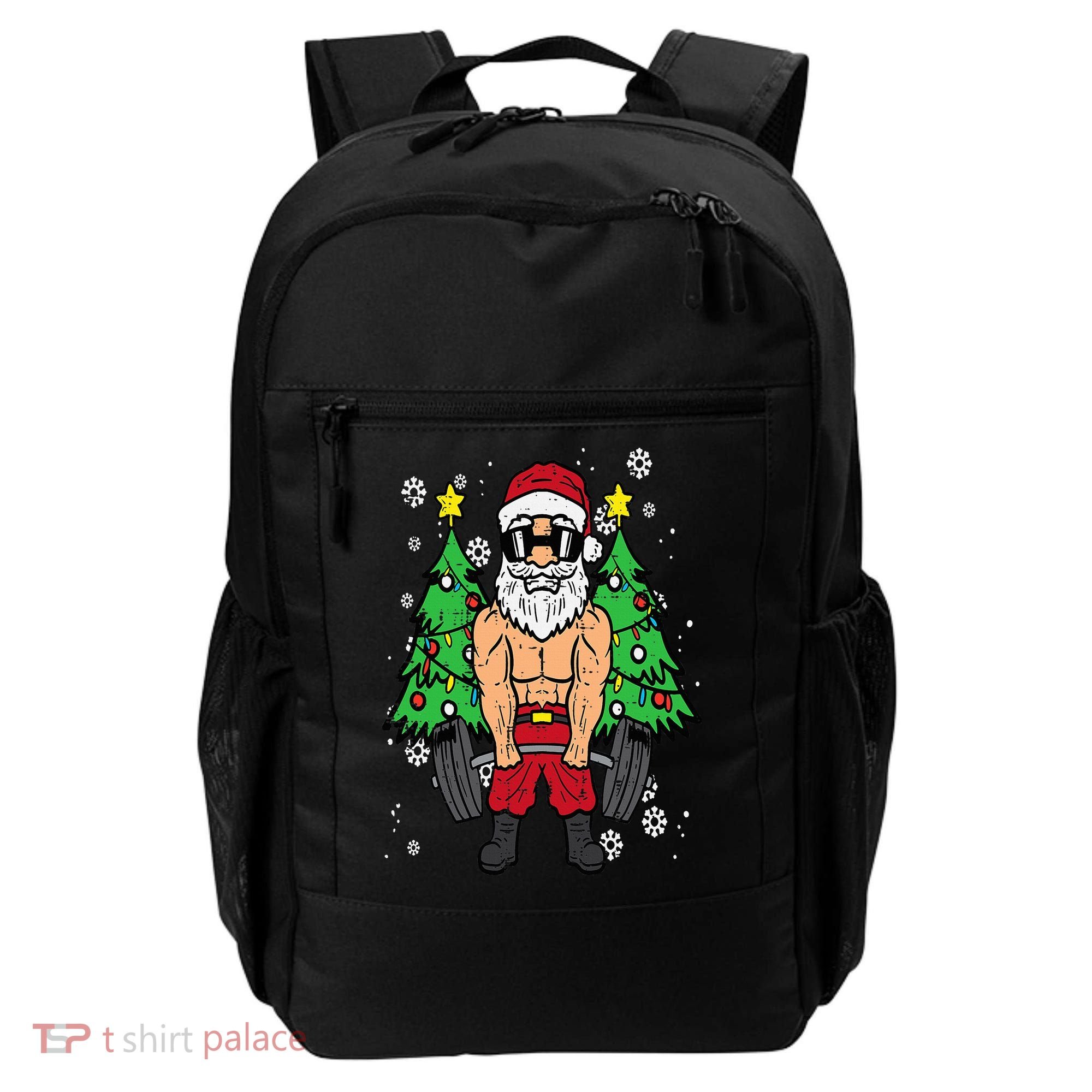 Christmas Santa Deadlift Xmas Weightlift Gym Backpack