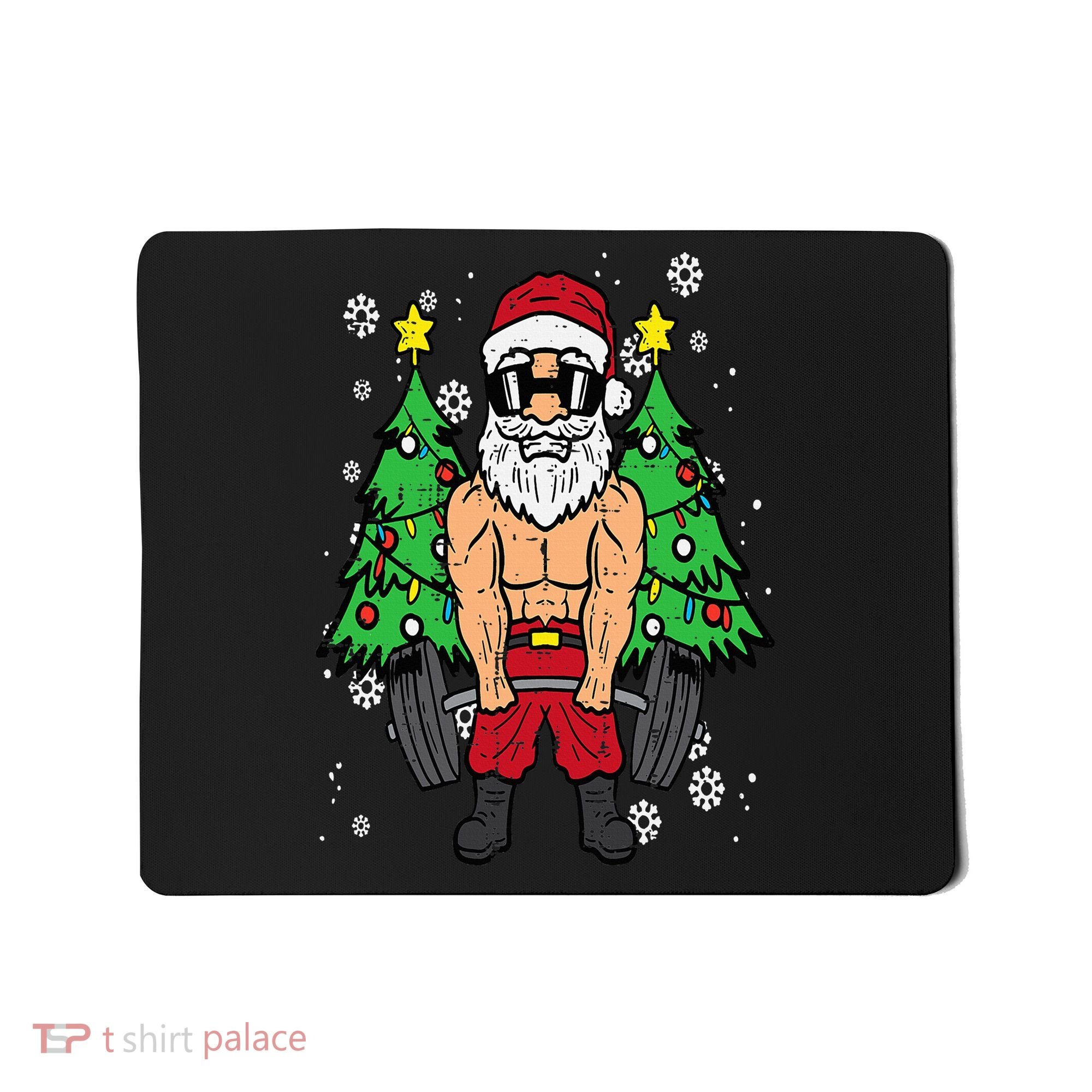 Christmas Santa Deadlift Xmas Weightlift Gym Mousepad