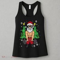 Christmas Santa Deadlift Xmas Weightlift Gym Women's Tank Top thumb 3