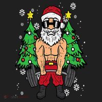 Christmas Santa Deadlift Xmas Weightlift Gym Hat thumb 2
