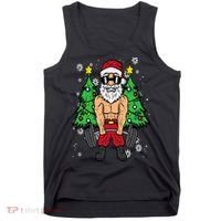 Christmas Santa Deadlift Xmas Weightlift Gym Tank Top thumb 0