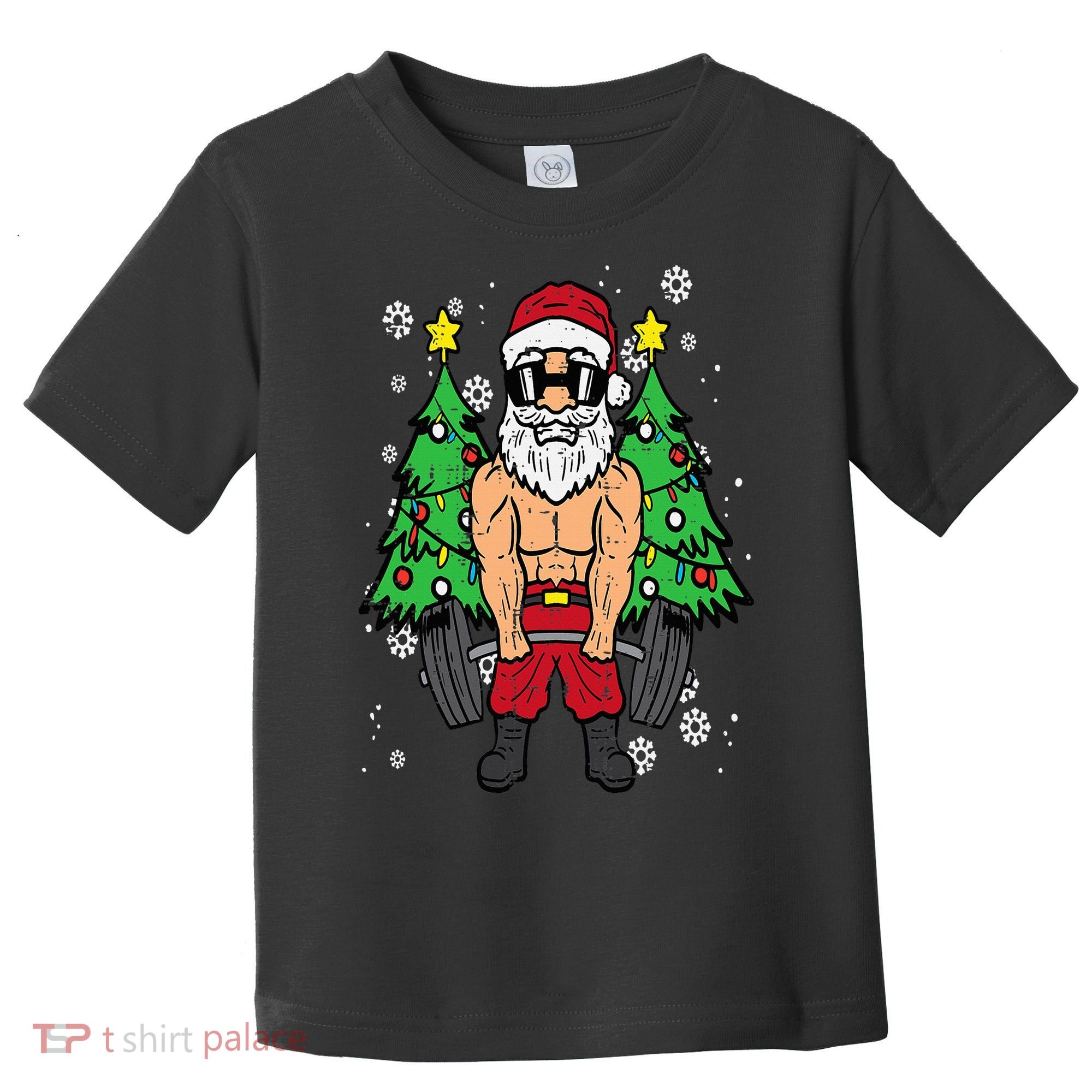 Christmas Santa Deadlift Xmas Weightlift Gym Toddler T-Shirt