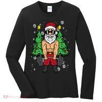 Christmas Santa Deadlift Xmas Weightlift Gym Women's Long Sleeve Shirt thumb 0